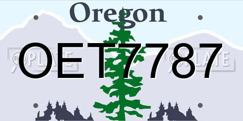 OET7787 Oregon License Plate