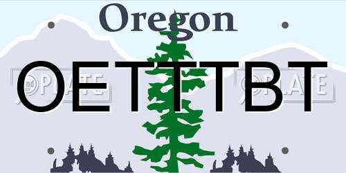 OETTTBT Oregon License Plate
