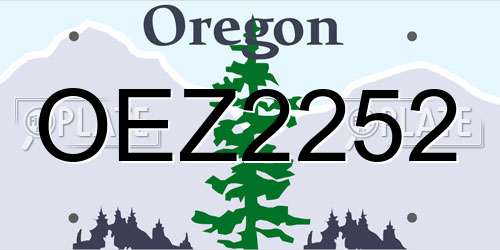 OEZ2252 Oregon License Plate