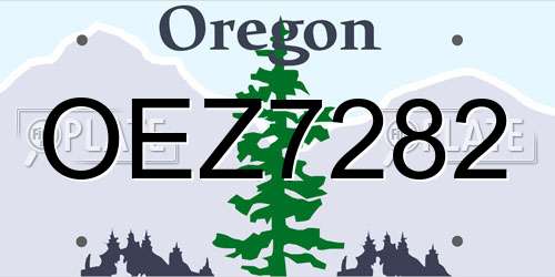 OEZ7282 Oregon License Plate