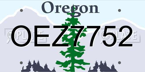 OEZ7752 Oregon License Plate