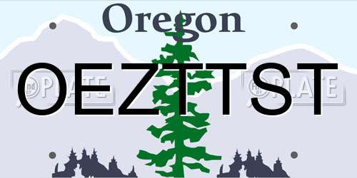 OEZTTST Oregon License Plate