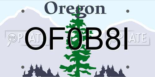 OF0B8I Oregon License Plate