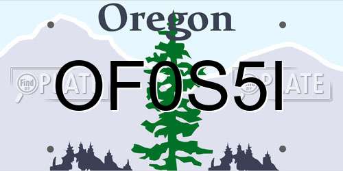 OF0S5I Oregon License Plate