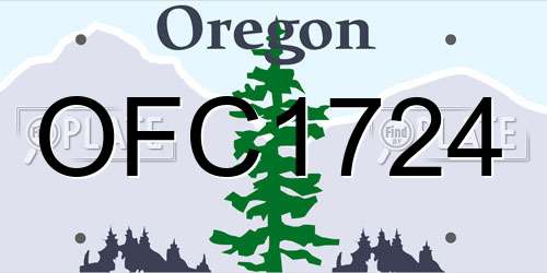 OFC1724 Oregon License Plate
