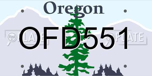 OFD551 Oregon License Plate