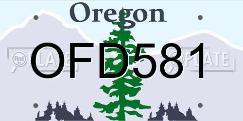 OFD581 Oregon License Plate