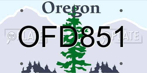 OFD851 Oregon License Plate