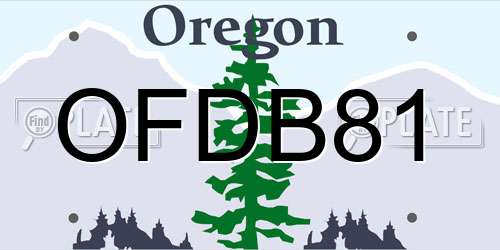 OFDB81 Oregon License Plate