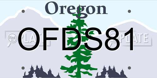 OFDS81 Oregon License Plate