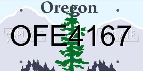 OFE4167 Oregon License Plate