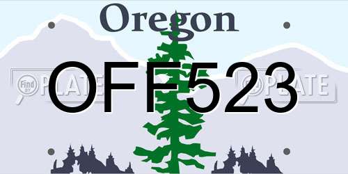 OFF523 Oregon License Plate