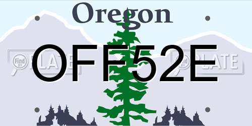 OFF52E Oregon License Plate