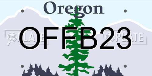 OFFB23 Oregon License Plate