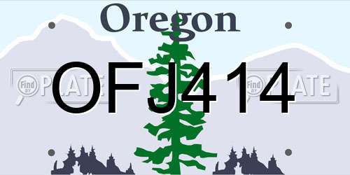 OFJ414 Oregon License Plate