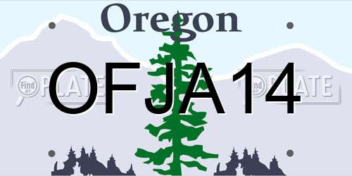 OFJA14 Oregon License Plate