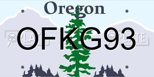 OFKG93 Oregon License Plate