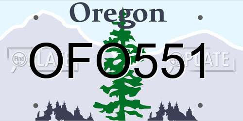 OFO551 Oregon License Plate