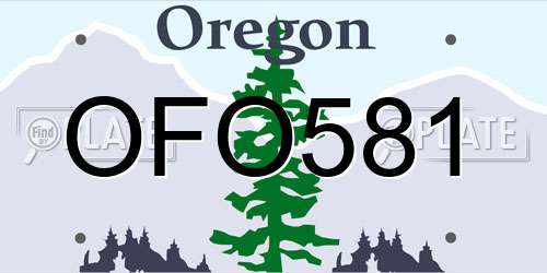 OFO581 Oregon License Plate