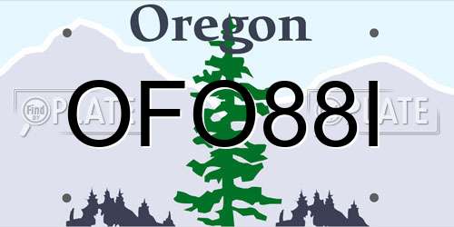OFO88I Oregon License Plate