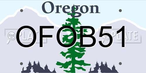 OFOB51 Oregon License Plate