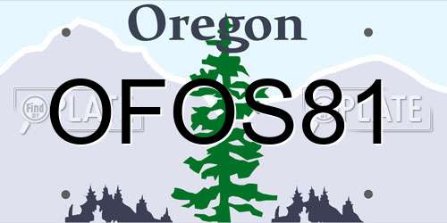 OFOS81 Oregon License Plate