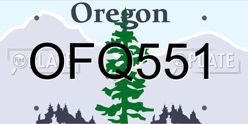 OFQ551 Oregon License Plate