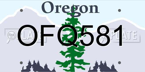 OFQ581 Oregon License Plate