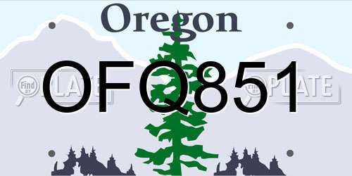 OFQ851 Oregon License Plate