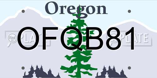OFQB81 Oregon License Plate