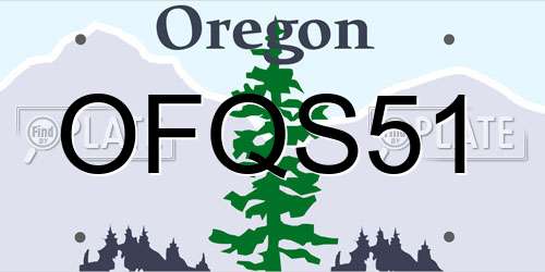OFQS51 Oregon License Plate