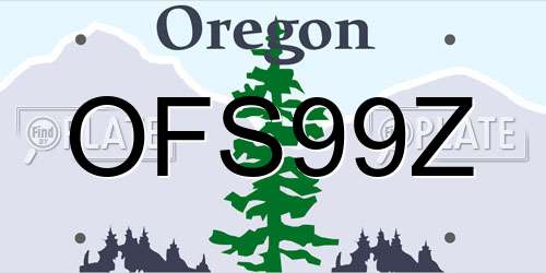 OFS99Z Oregon License Plate