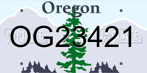OG23421 Oregon License Plate