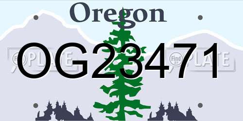 OG23471 Oregon License Plate