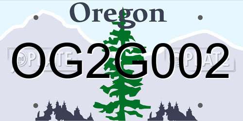 OG2G002 Oregon License Plate
