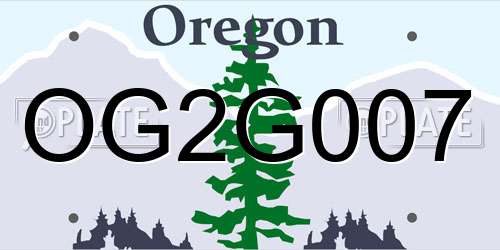 OG2G007 Oregon License Plate
