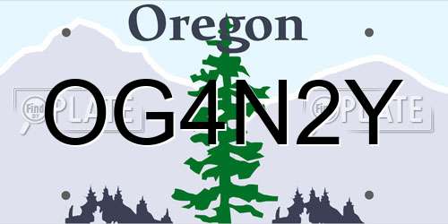 OG4N2Y Oregon License Plate