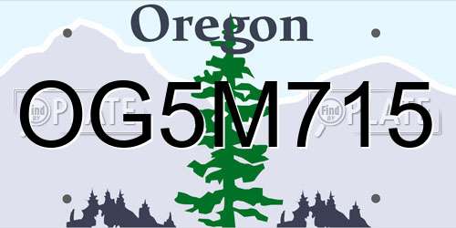 OG5M715 Oregon License Plate