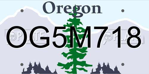 OG5M718 Oregon License Plate