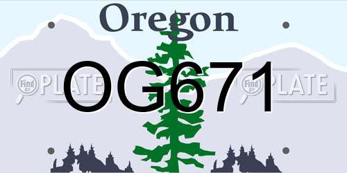 OG671 Oregon License Plate