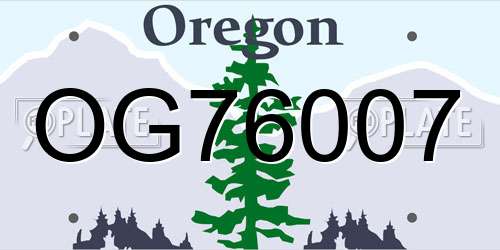 OG76007 Oregon License Plate