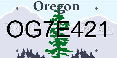 OG7E421 Oregon License Plate
