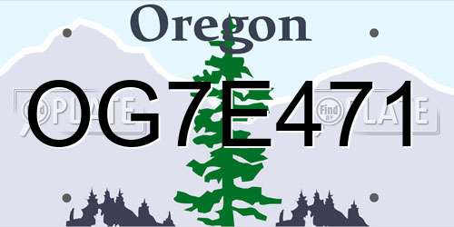 OG7E471 Oregon License Plate