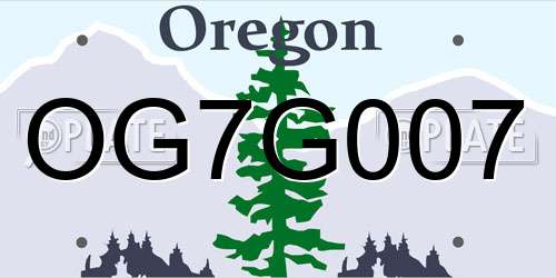 OG7G007 Oregon License Plate