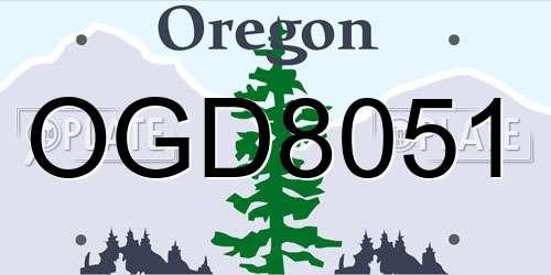OGD8051 Oregon License Plate