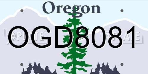 OGD8081 Oregon License Plate