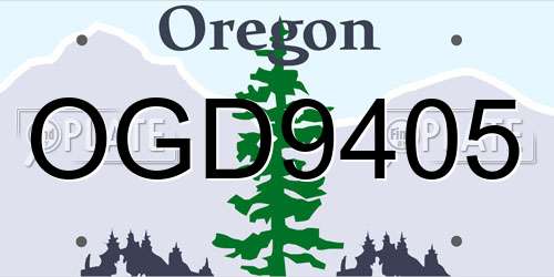 OGD9405 Oregon License Plate