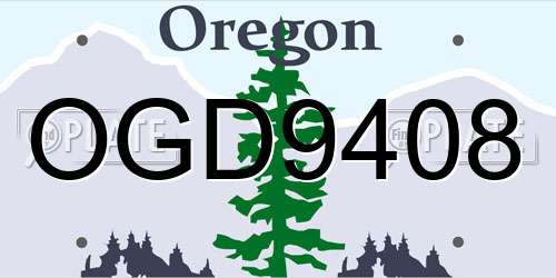 OGD9408 Oregon License Plate