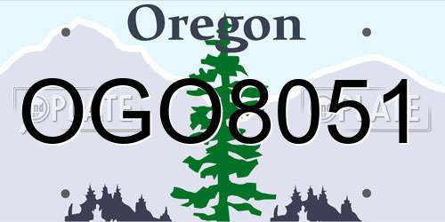 OGO8051 Oregon License Plate