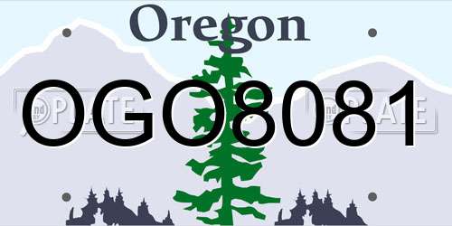 OGO8081 Oregon License Plate